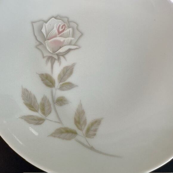 Noritake Edenrose 2 Fruit/Dessert (Sauce) Bowls Gray/Pink/White Roses VTG - Picture 3 of 13